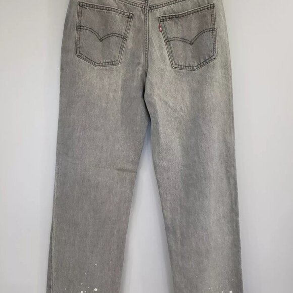 NEW Levis Size 28,29 Womens Low Pro Straight Jean Gray Splatter Acid Wash‎ Bl - Picture 3 of 8